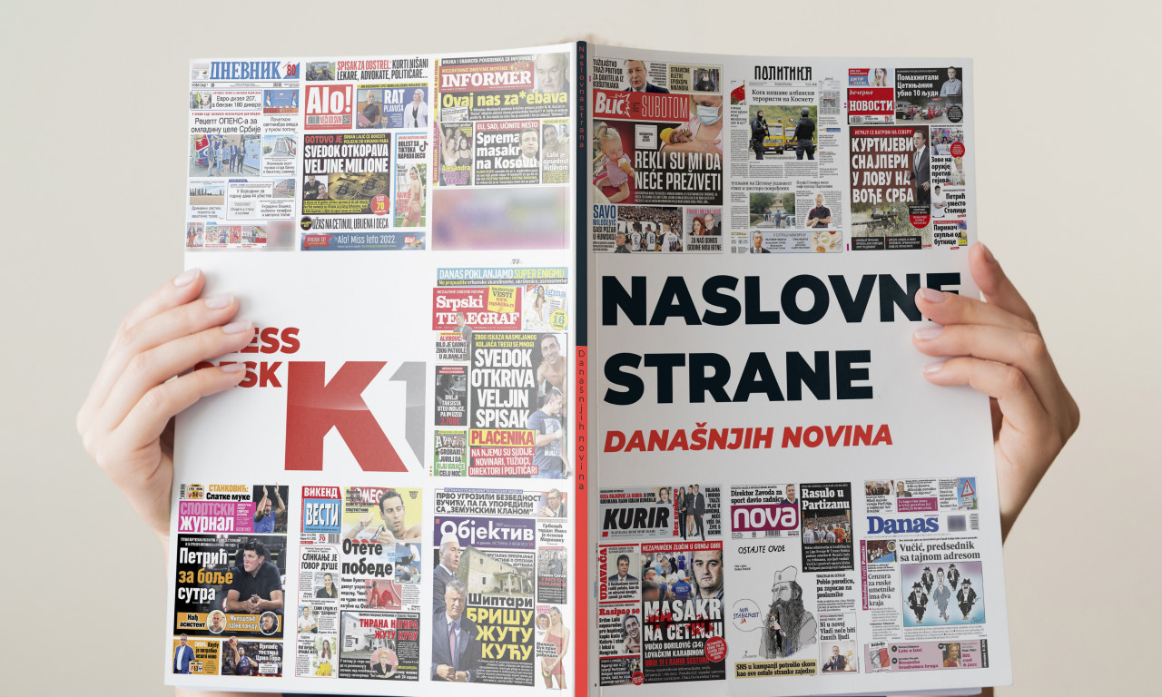 ŠTA ŠTAMPA ŠTAMPA: Naslovne strane za subotu, 13. avgust