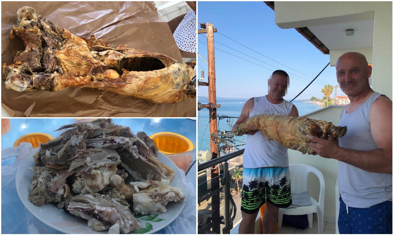 O ovim fotografijama IZ GRČKE priča cela Srbija: PEČENO JAGNJE poneli na plažu da ga U SLAST pred kupanjac SMAŽU