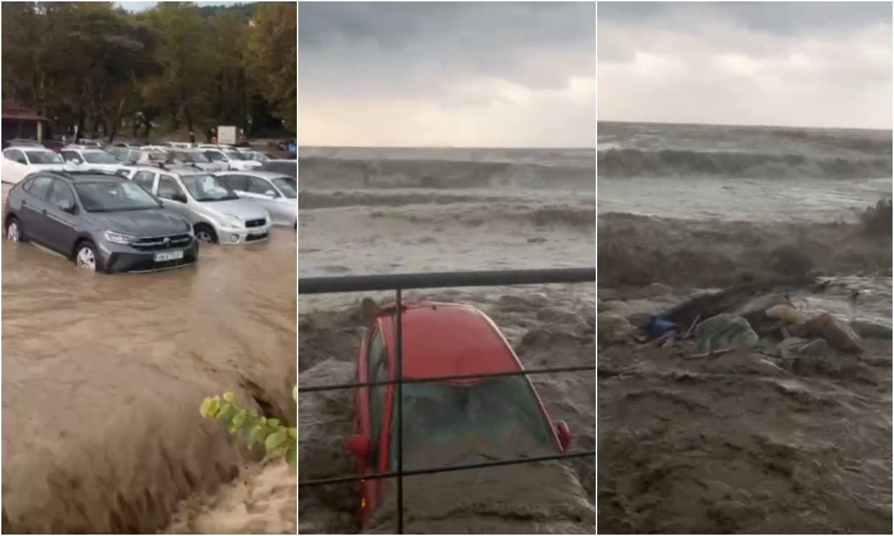 Oluja Danijel pravi HAOS u Grčkoj: Pogledajte kako TALASI nose AUTOMOBILE kao ORAHOVE LJUSKE