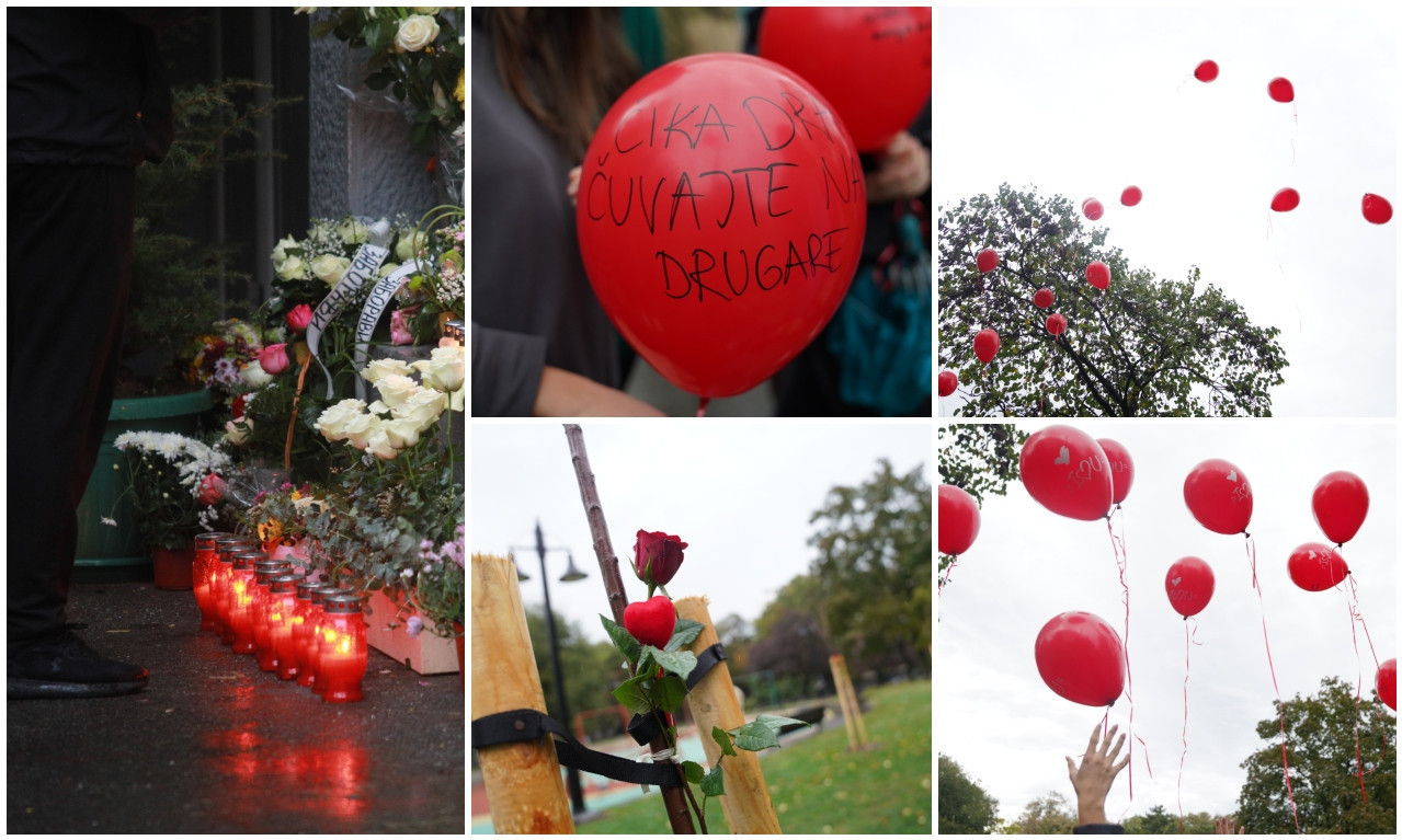 Drugari pustili BALONE, a RODITELJI posadili STABLA u znak SEĆANJA na NASTRADALE u Ribnikaru: ŠEST MESECI OD ZLOČINA