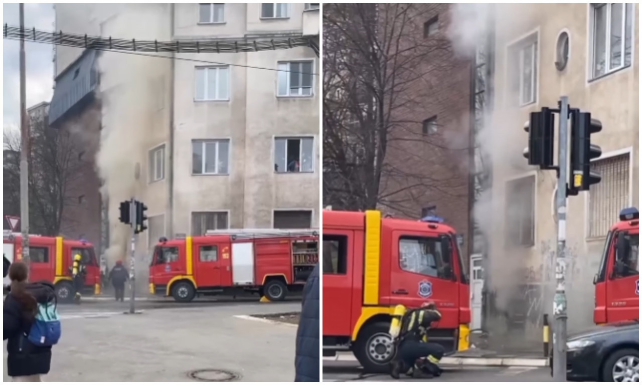 POŽAR NA ZVEZDARI! Dim kulja iz PODRUMA stambene zgrade (VIDEO)