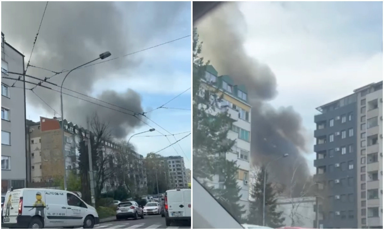 Pogledajte kako kulja ogroman CRNI DIM: VELIKI POŽAR U UČITELJSKOM NASELJU u blizini poznatog SUPERMARKETA (VIDEO)