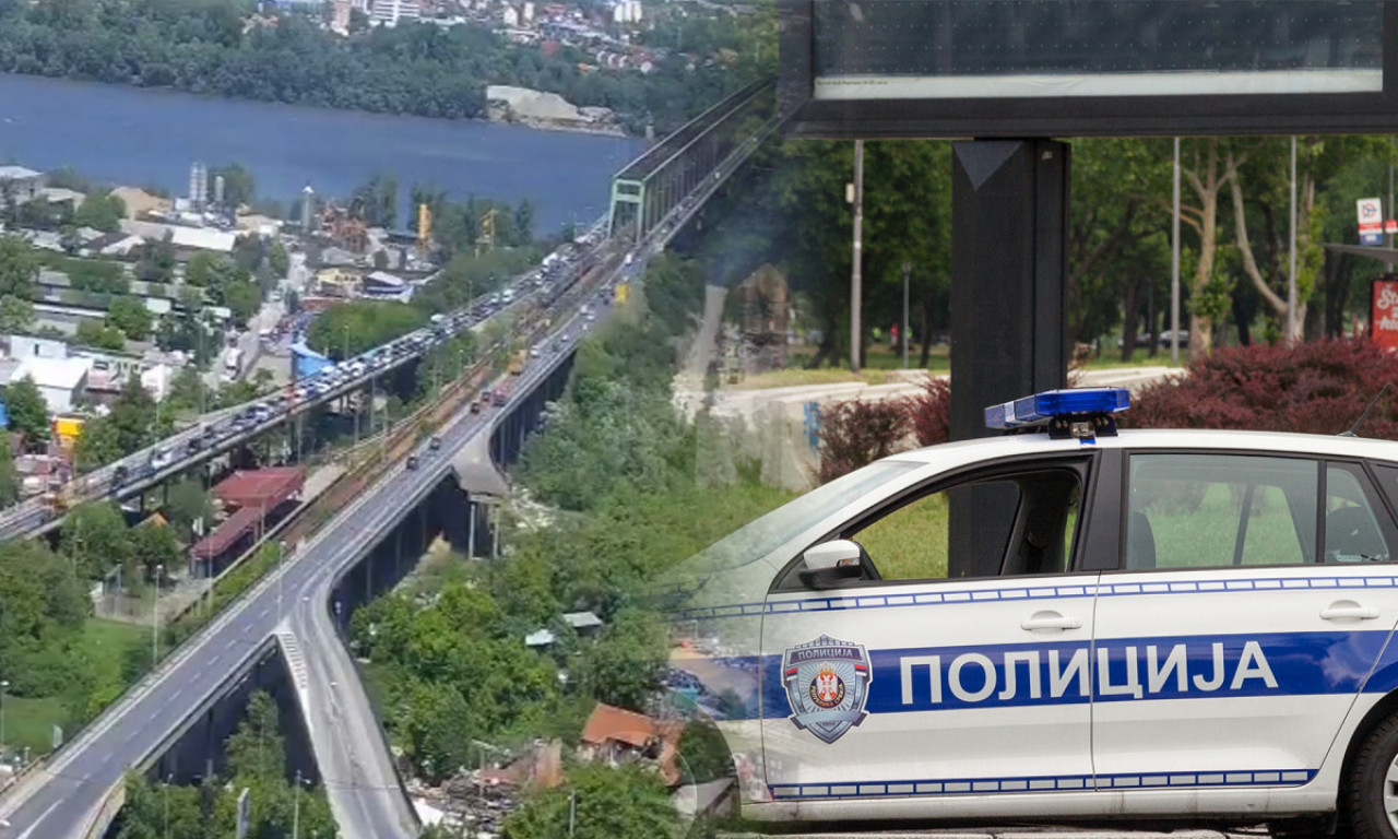 DRAMA NA "PANČEVCU"! Kamion se ZAKUCAO u POLICIJSKI automobil - sve je zakrčeno, ljudi PEŠAKA prelaze MOST (FOTO)