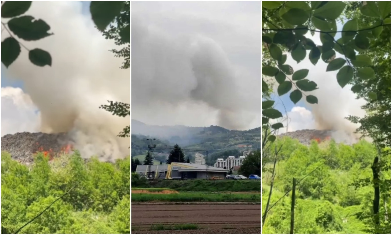 VELIKI POŽAR KOD UŽICA! Ponovo gori DEPONIJA, širi se oblak crnog DIMA (VIDEO)