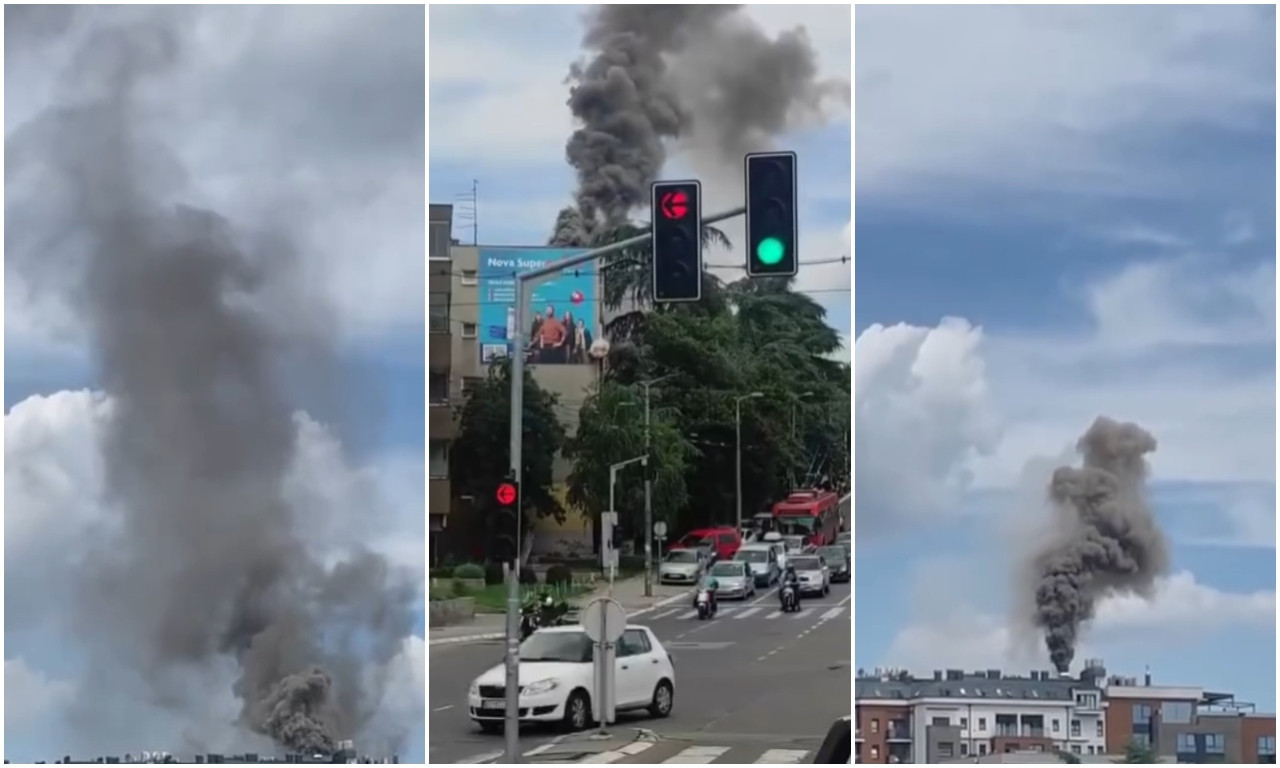 VELIKI POŽAR NA VOŽDOVCU! Pogledajte kako se CRNI DIM nadvija nad naseljem (VIDEO)