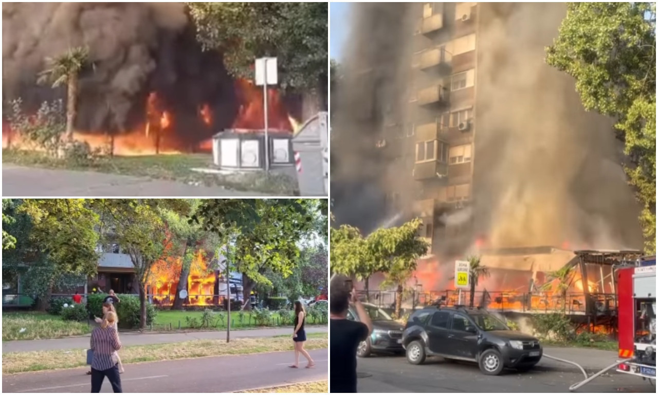 Veliki POŽAR na Novom Beogradu! PLAMEN GUTAO SVE do 3. sprata, preplašeni stanari na krovu tražili spas (FOTO)