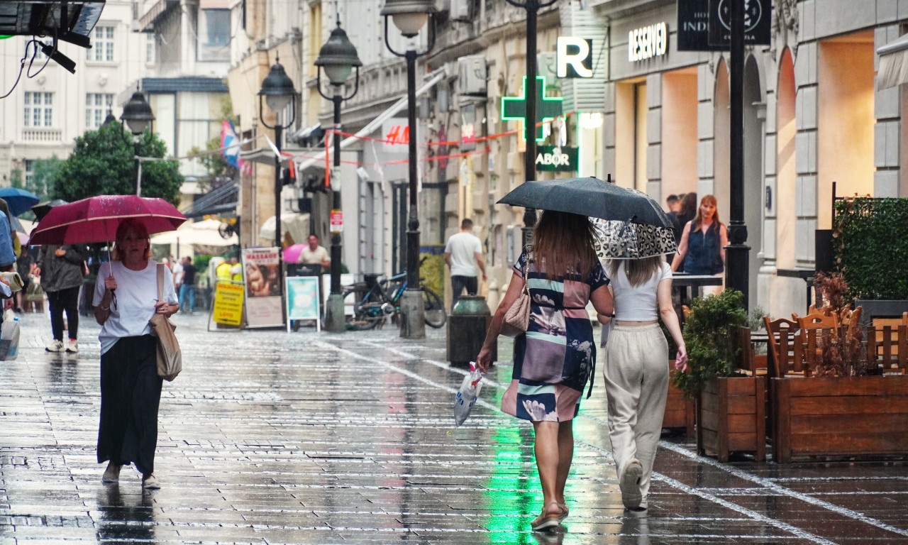 Danas ZNATNO SVEŽIJE vreme! Ne zaboravite KIŠOBRANE, ponegde su mogući PLJUSKOVI I GRMLJAVINA