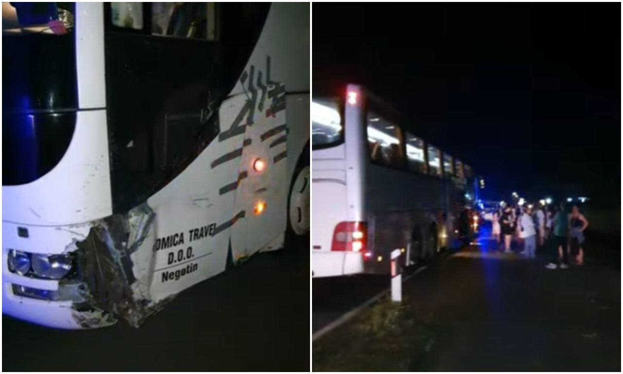 PIJANI VOZAČ kod Zaječara udario u AUTOBUS pun putnika koji su išli u GRČKU! IZBEGNUTA VELIKA TRAGEDIJA!