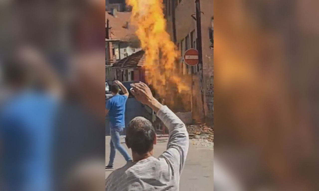 CURI GAS u centru Užica! Putari oštetili cev, strahuje se od većeg požara! Vatrogasci na terenu!