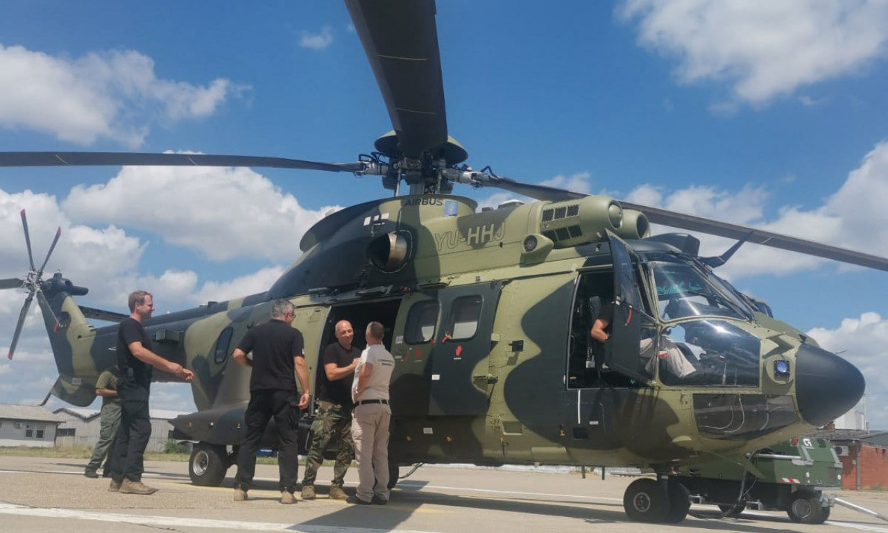 Srpska "SUPER PUMA" protiv NEOBUZDANIH POŽARA! Još jedan HELIKOPTER MUP-a stiže u pomoć Severnoj Makedoniji (FOTO)