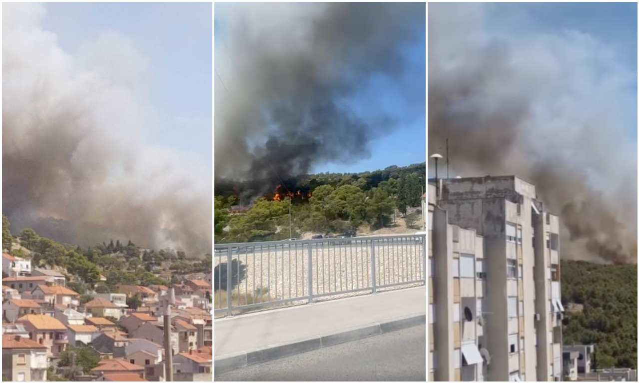 BUKTE POŽARI KOD KOMŠIJA! Drama u Šibeniku, vatra se širi ka kućama (VIDEO)