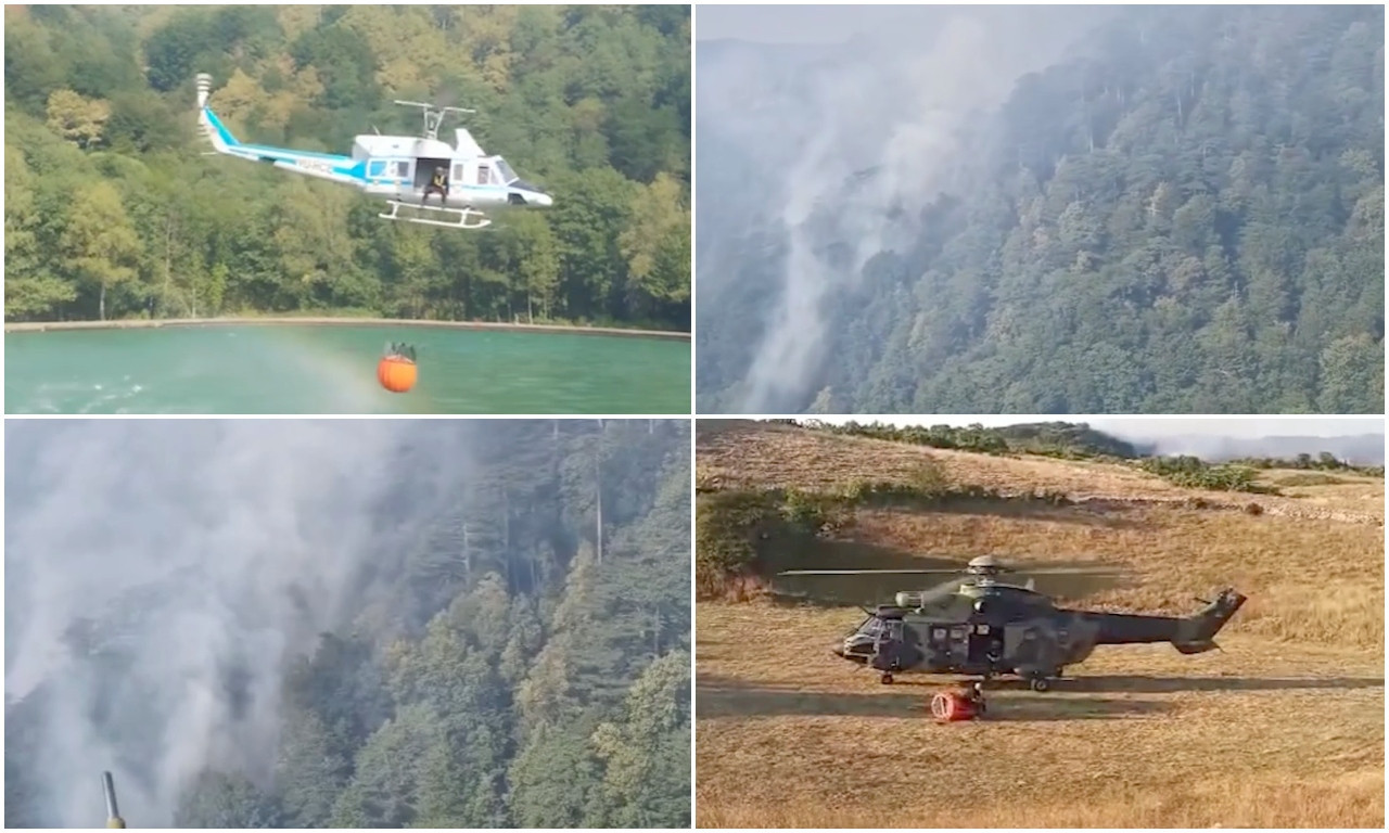 MOĆNI HELIKOPTERI IZ SRBIJE "PREGAZILI" POŽARE! Oglasio se MUP: Ova misija je više od borbe protiv stihije (VIDEO)