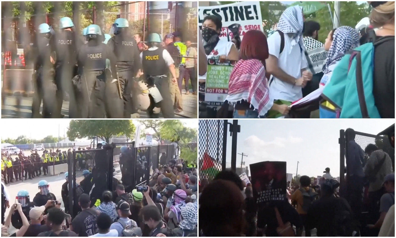 DRAMATIČNO U ČIKAGU! Dok je Bajden držao govor demonstranti PROBILI OGRADU: "Okončajte okupaciju sada!" (FOTO)