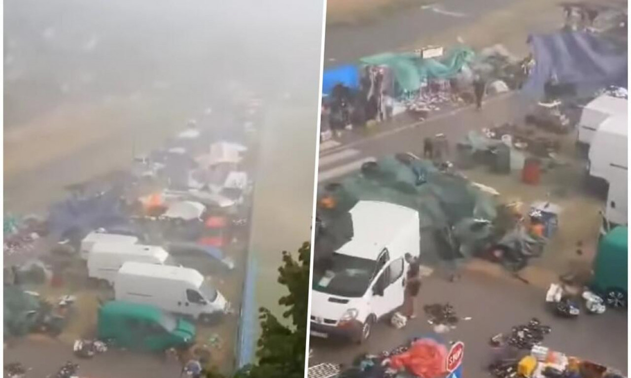 GRMLJAVINSKO NEVREME SE SPUSTILO U ALEKSINAC: Ljudi u panici bežali u kola, a na udaru su sada ovi delovi (VIDEO)