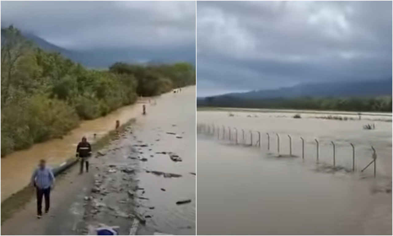 JAKA KIŠA paralisala TIVAT! Putevi potpuno poplavljeni, teško se stiže do AERODROMA!