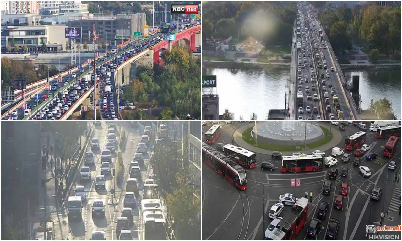 ZASTOJ NA SVAKOM KORAKU: I ovog petka se naoružajte strpljenjem, saobraćajne gužve na mostovima, Slaviji(FOTO)