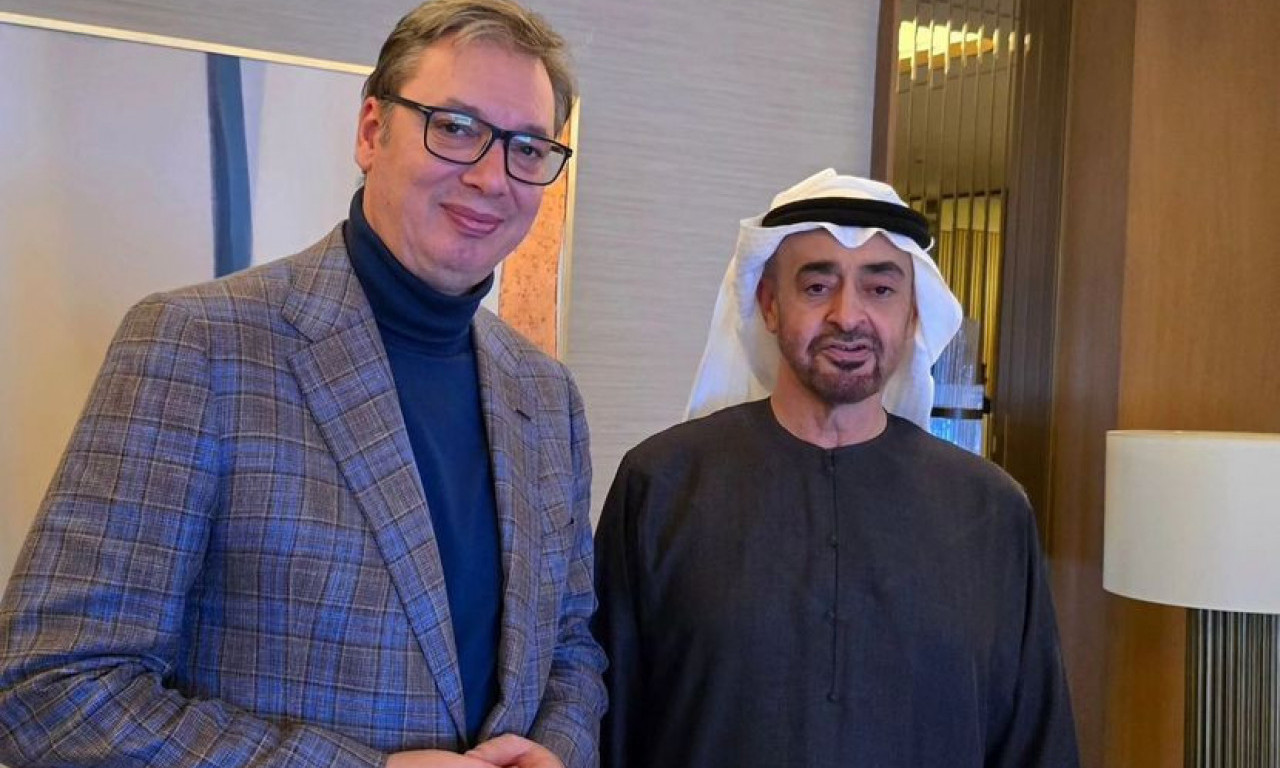 PREDSEDNIK VUČIĆ SE SASTAO SA BIN ZAJEDOM: "Odličan sastanak sa predsednikom UAE" (FOTO)