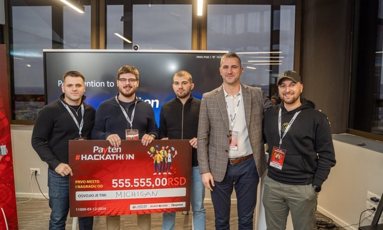 Payten Hackathon 2024: Pobedničko rešenje tima Michigan osvojilo glavnu nagradu od 555.555 dinara