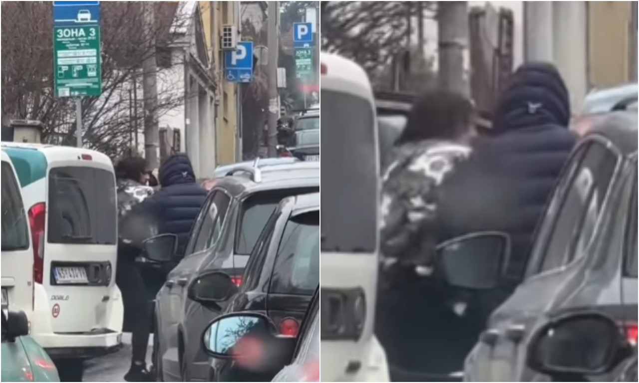 NOVI UŽAS U CENTRU BEOGRADA! Dvojica udaraju čovek u automobilu (VIDEO)