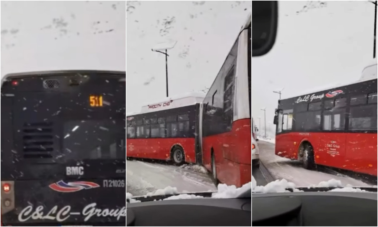 TRI AUTOBUSA PROKLIZLA S PUTA Sneg napravio totalni karambol! Zaobilazite ove deonice (FOTO+VIDEO)