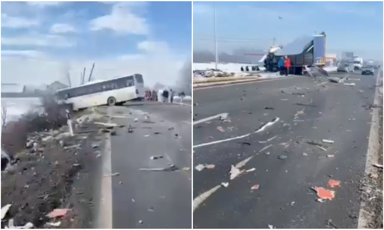 AUTOBUS RAZVALJEN, KAMION SMRSKAN Troje povreženih u nesreći kod Kraljeva (FOTO)