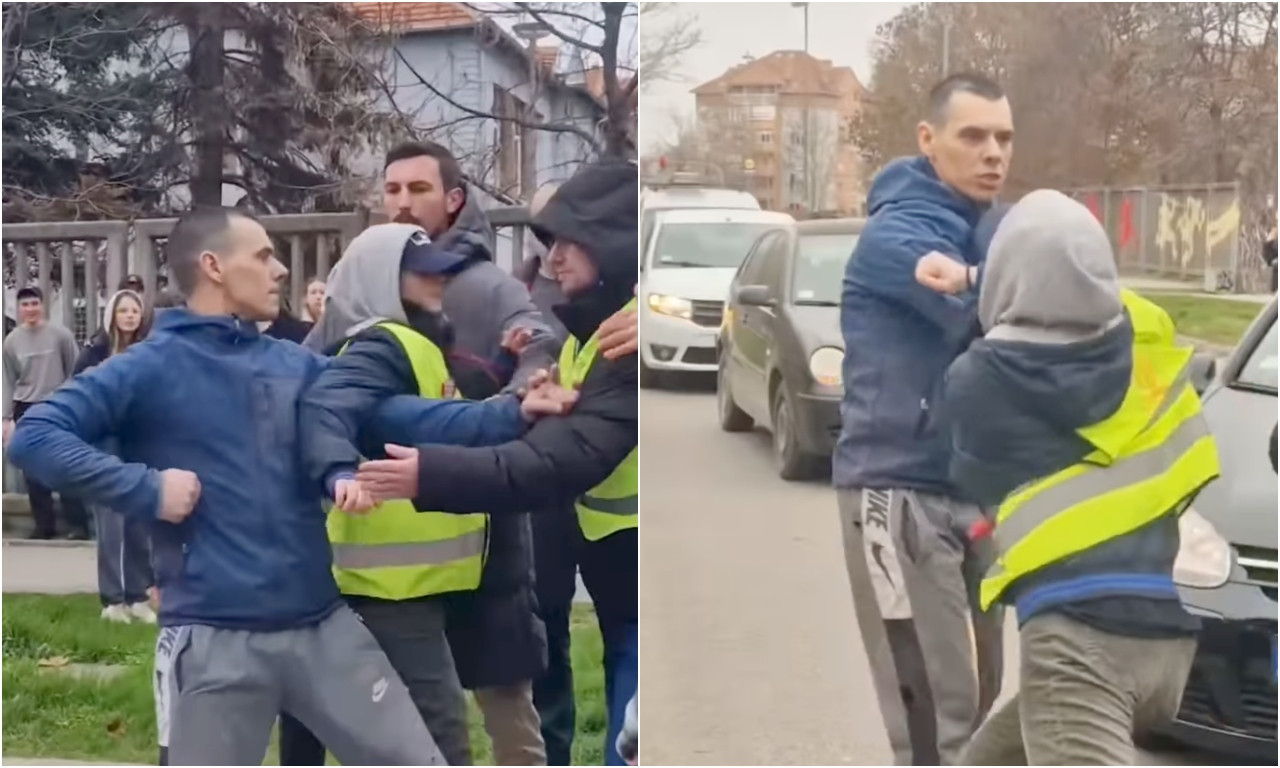 UHAPŠEN NASILNIK IZ NOVOG SADA! Pretio učesnicima protesta ispred srednje škole (VIDEO)