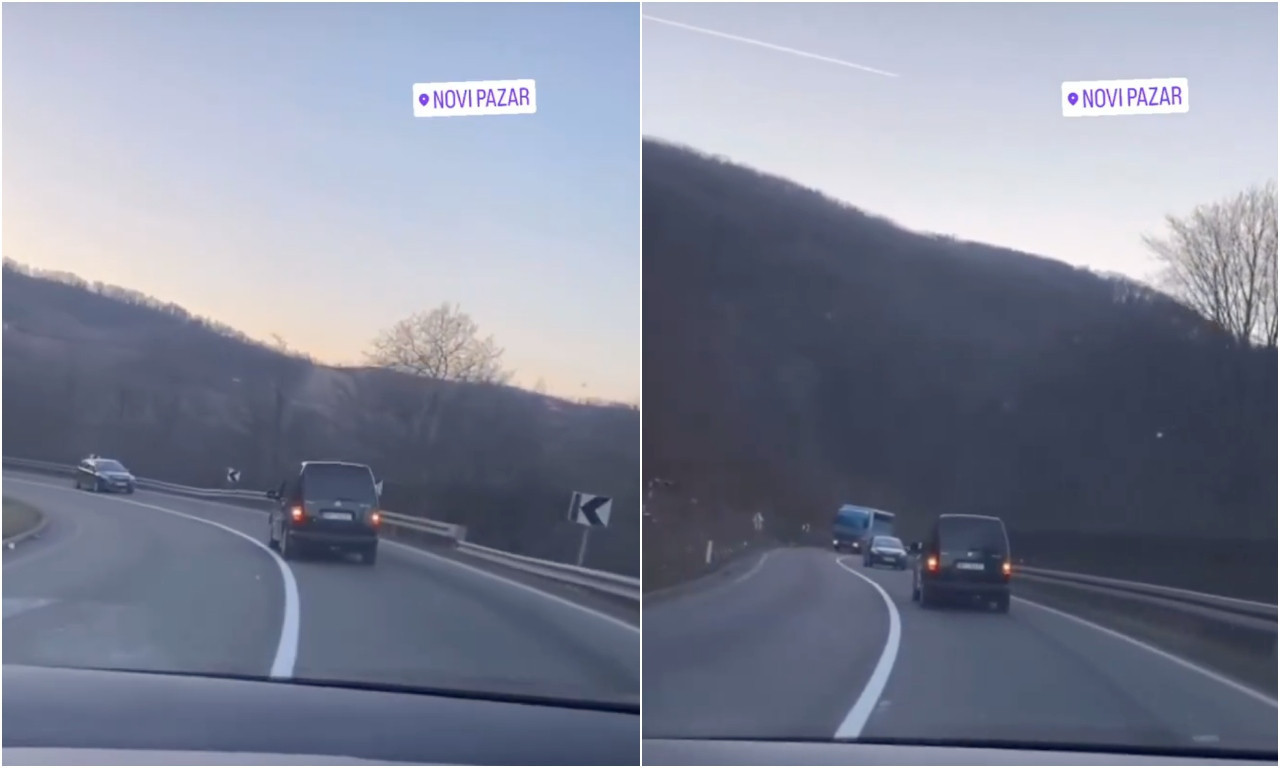 VOŽNJA U RIKVERC PO KRIVINAMA KOD NOVOG PAZARA! Ljudi u šoku gledaju snimak bahatog vozača (VIDEO)