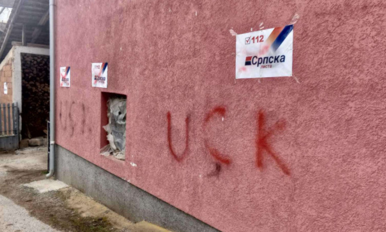 KOSOVSKA KAMENICA: Napad na porodičnu kuću Vučićevog kuma, grafiti UČK svuda ispisani