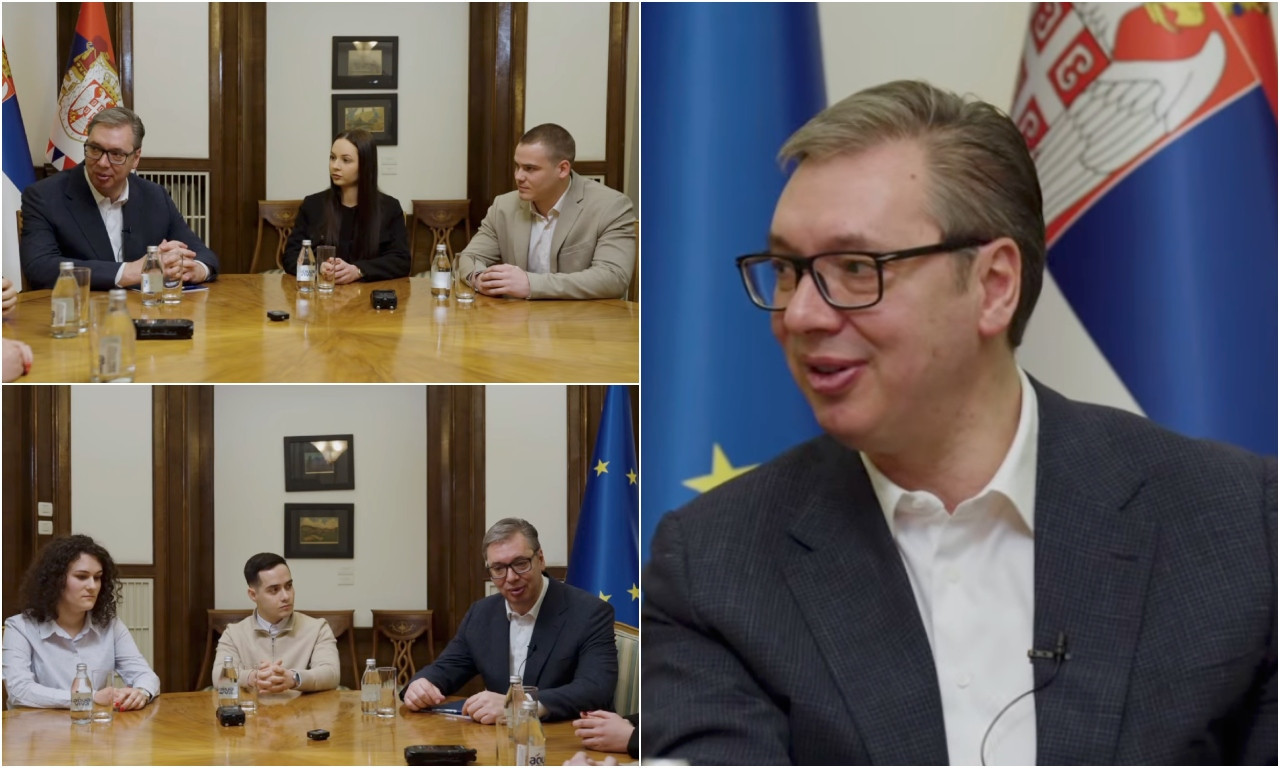 STUDENTI POSETILI VUČIĆA NA RADNOM MESTU: "Uvek se radujem razgovoru sa mladima" (VIDEO)