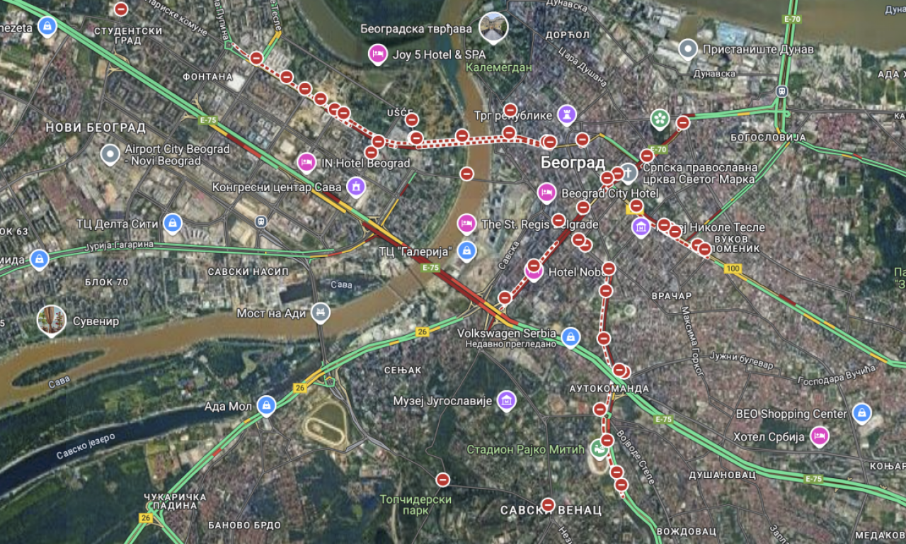 OVI MOSTOVI SU BLOKIRANI U BEOGRADU Evo gde jedino nema zastoja (MAPA+FOTO)