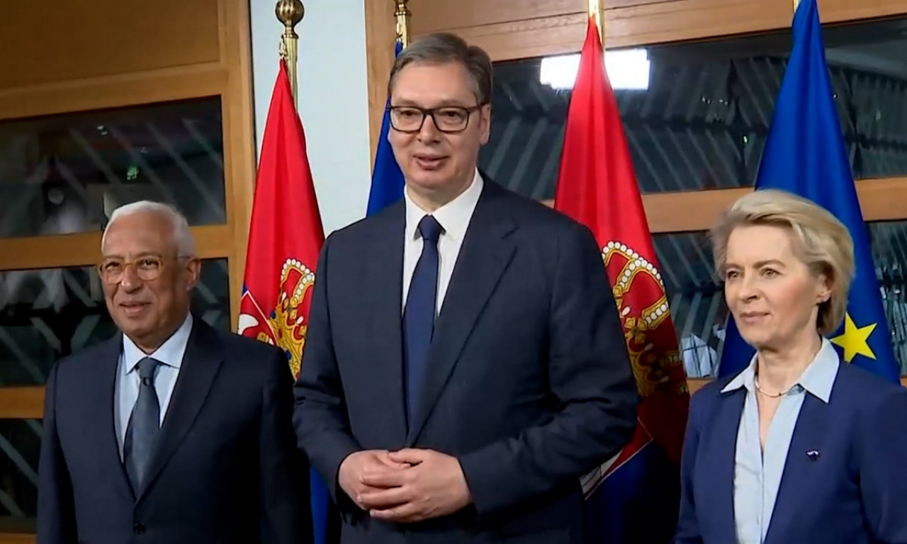 PREDSEDNIK SA DVOJE NAJVAŽNIJIH LIDERA EU: U Briselu počela radna večera Vučića sa Koštom i Fon der Lajen (VIDEO/FOTO)